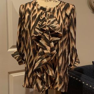 NY & Co High Low Hem Blouse with Ruffle